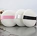 LASSUM 3 Pieces Round Super Soft Velour Powder Puff 2 Inch Facial Puff With Ribbon