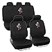 BDK 13 Piece Pink Hearts Design Complete Set - 9 Piece Seat Covers and 4 Piece Carpet Mats - Premium Design