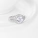 FENDINA 925 Sterling Silver Round Split Shank Bridal Engagement Rings for Women