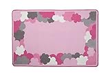 Kids Area Rug, Girls Clouds | Children’s Room Carpet in Pink, Grey and Hot Pink | Delta Children