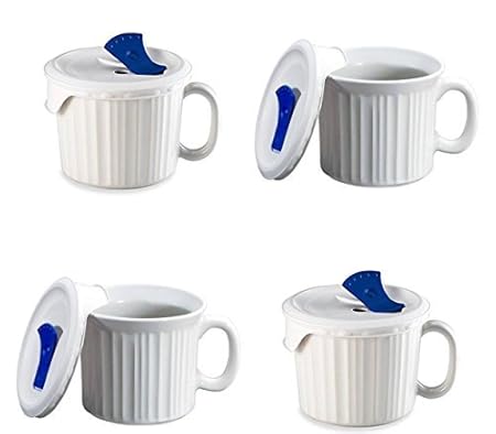 CorningWare – Cazuela Pop en taza, 4 tazas con tapas de plástico ...