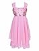 FEESHOW Girls Sequined Irregular Ballet Lyrical Dance Chiffon Dress Ballerina Dancing Costumes Gymnastics Leotard
