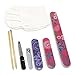 9 Pcs Manicure Set Pedicure Tools - Nail Care, Art Kit - For Girls Teens Women Men - Includes Nail Files Emery Boards, Nail Clipper, Cuticle Sticks, Manicure Gloves, Travel Pouch by Perfect Life Ideas