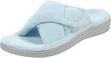 Vionic Women's Indulge Relax Slipper - Ladies Comfortable Cozy Adjustable House Slippers with Concealed Orthotic Arch Support Blue 9 Medium US