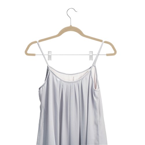 image for ZOBER Velvet Hangers with Clips 20 Pack, Skirt/Pants Hangers, Strong &