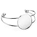 Yumei Jewelry Stainless Steel Color(Rhodium Plated) Bezel Blank Bracelet For Men and Women Pack of 5 Fit 1 Inch Round Cabochon