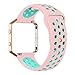Fitbit Blaze Bands, UMTELE Sport Silicone Replacement Strap with Rose Gold Frame for Fitbit Blaze Smart Fitness Watch Pink/Teal
