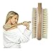 Vive Shower Brush - Dry Skin Body Exfoliator - Shower and Bath Scrubber For Wash Brushing, Exfoliating, Cellulite, Foot Scrub, Leg Exfoliant w/Soft and Stiff Massage Bristles - Wooden Long Handle