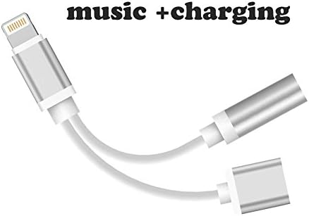 2 in 1 Lightning Adapter for iPhone 7, TOMOCO iPhone 7 Earphone Adapter and Charger for iPhone 7 / 7 plus 8 / 8 Plus (Silver)