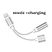 2 in 1 Lightning Adapter for iPhone 7, TOMOCO iPhone 7 Earphone Adapter and Charger for iPhone 7 / 7 plus 8 / 8 Plus (Silver)