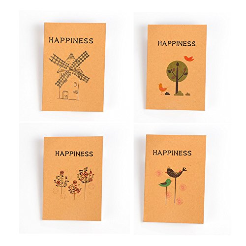 Ipienlee Kraft Paper Mini Notepad Blank Pages Small Notebook Diary Journal Pack of 8