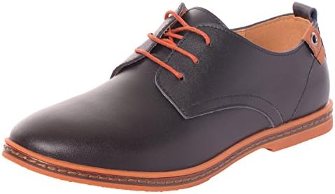 Runday Men's Fashion Business Leather Shoes Breathable Round Toe Lace Up Casual Oxfords(11.5 D(M)US,black) (11.5 D(M) US, Black)