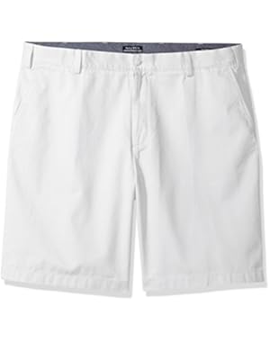 Men's Big and Tall Cotton Twill Flat Front Chino Deck Short-C92110, Bright White, 42W