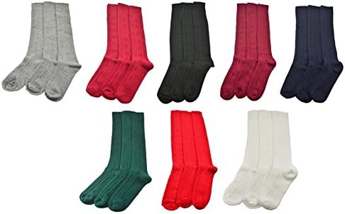 Sierra Socks Women's Girl's Acrylic Cable Knit Knee High 3 Pair Pack