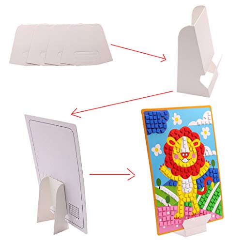 Lovyan Mosaic Stickers Art Kits for Kids 4 Pack DIY Handmade Art Crafts with Card Stands, 1080 Sticky Tiles (Zoo Animals)