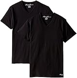 Kenneth Cole New York Men's Superfine Cotton V-Neck T-Shirt, Black, Medium (Pack of 2)