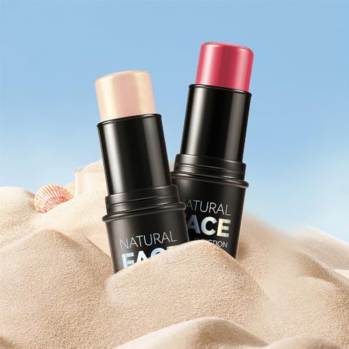 YOUMEDI FACE HIGHLIGHT STICK, CREAM CONTOUR STICKS SHADES WITH HIGHLIGHTER & BLUSH, NON-GREASY LONG-WEAR FACE CONTOURING PEN, WATERPROOF SHIFT-PROOF LASTING GLOW FINISH HIGHLIGHTER MAKEUP STICK(11)