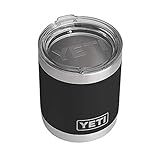 YETI Rambler 10 oz Lowball, Vacuum Insulated, Stainless Steel with Standard Lid, Black