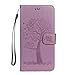 iPhone 7 Plus/iPhone 8 Plus Wallet Case,Ztongy Flip Case Owl And Tree Embossed PU leather Soft TPU Cash&ID card slot Bracket Function Protective Cover for iPhone 7 Plus/iPhone 8 Plus (Purple)