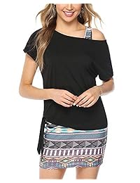 Hawiton Vestido de verano para mujer, 2 piezas, casual, suelto, camisa, parte superior, mini vestido sin mangas