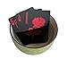 Acelion Waterproof Playing Cards, Black Plastic Playing Cards, 1 Deck of Cards, Poker Cards (Rose Cards Red Tin)