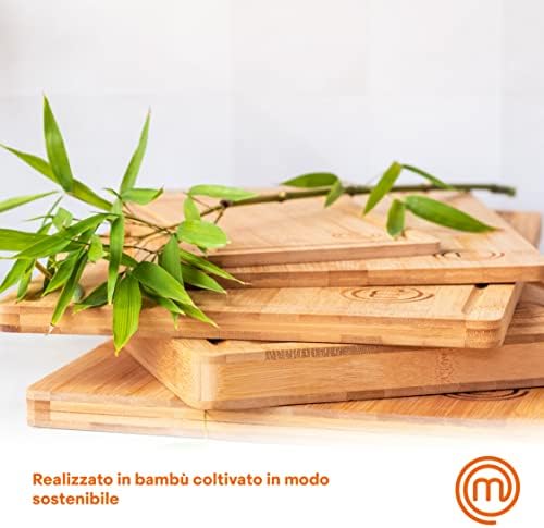 MasterChef Taglieri Legno, Set Tagliere Cucina in Bamboo, 3 Pezzi: