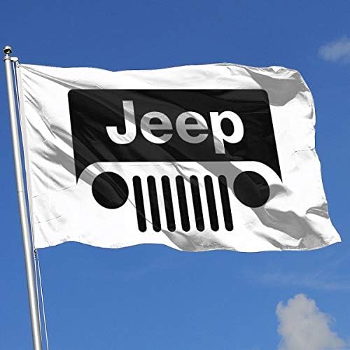 VR4U Jeep Wrangler Logo Garden Flag&Decorative Flag for Wedding Home Outdoor Garden&Anniversary Home Outdoor Garden Decor 3' X 5'