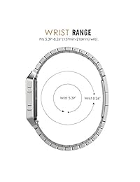 MoKo Sustitución Smart reloj correa Link pulsera de acero inoxidable con doble botón cierre plegable para Fitbit Blaze., Plateado