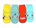 WOWFOOT Cute Pokemon Cartoon Character Print Cotton Crew Floor Socks For Women Girl Boy 4pairs Low Cut