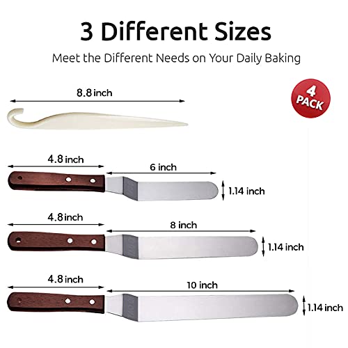 Offset Spatula, Icing Spatula Set Angled Cake Decorating with 6" 8" 10