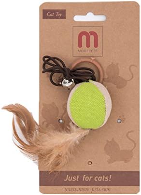 MorePets Premium Feather Teaser Exerciser For Cat and Kitten - Cat Toy Interactive Cat Wand (Ball Teaser)