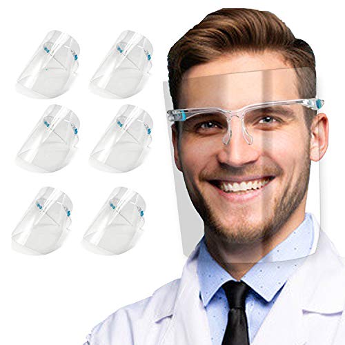 salipt Face Shields Set with 12 Replaceable Anti Fog Shields and 6 Reusable Glasses for Women