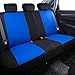 CAR PASS Line Rider Sporty Cloth 11PCS Universal Fit Car Seat Cover -100% Breathable with 5mm Composite Sponge Inside,Airbag Compatible,3zipper Bench(Full Set, Black and Blue)