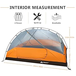 Forceatt Tenda Campeggio per 2-3 Persone, Impermeabile & Antivento & Resistente Parassiti 2 Porte Tenda da Campeggio Leggera, Facile da Installare, Ideale per Campeggio e attività All'aperto. - immagine 4
