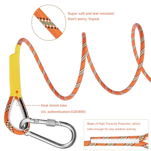 Gangying Climbing Rope 40 m Outdoor Static Climbing Rope 8 mm Safety Rope Climbing Escape Rope with 2 Carabiners for Fire Mountaineering Camping