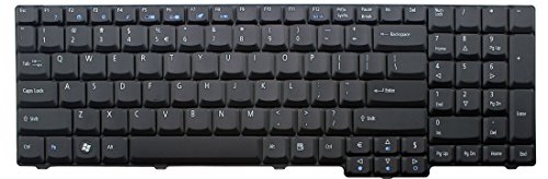 Laptop replacement Matte Black keyboard for Acer Aspire 7000 7100 7110 9300 9400 9410 9410Z 9420 5235 5335 5335Z 5355 5535 5735 5735Z 5737Z 8530 8530G 8730 8730G 8730ZG 8735G 8735ZG 9920 9920G Series; Acer TravelMate 7510; eMachines E528; KB.ACF07.001, KBACF07001, NSK-AFC3D, 9J.N8782.C3D, 9JN8782C3D, 9J.N8782.A3D, 9JN8782A3D, NSK-AFA3D, NSK-AFA1D KB.I1700.004, KBI1700004, 9J.N8782.F1D, 9JN8782F1D, NSK-AFF1D Laptop / Notebook US Layout