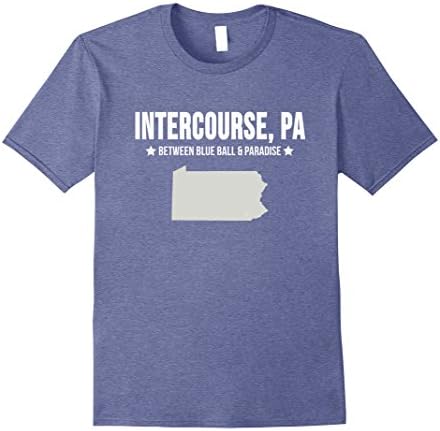 Mens Intercourse, PA Funny Shirt Medium Heather Blue