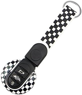 DeAutoBug Remote Case Key Fob Shell for BMW MINI Clubman Mini 3 Door 5 Door Cooper S One Countryman Paceman Clubman Fun Cabrio F54 F55 F56 F57 (Black White Checkered Design)