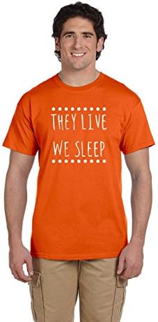 Mens They Live We Sleep T-Shirt - Orange - XX-Large