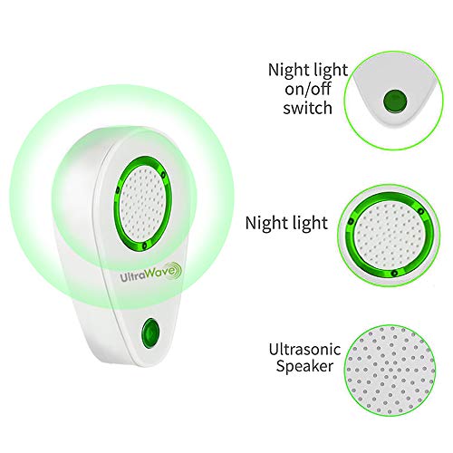 ULTRAWAVE 2019 Ultrasonic Pest Repeller Plug in | 4PACK | Non-Toxic Device | Ultrasound-Electromagnetic Control | Repellent for Mice Rats Bed Bugs Spiders Rodents Insects