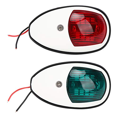 Keenso Navigation Lights, Yacht Navigation Light Shipping Signal Lamp 10‑30V LED Navigation Lamp Marine Light Boat Red Green (White)