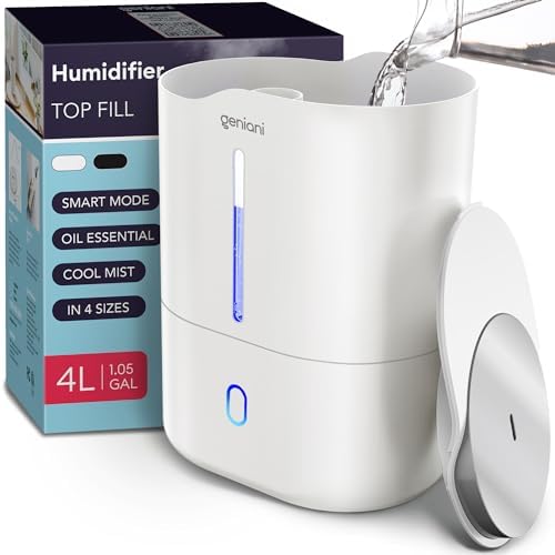 GENIANI Smart Humidifier for Bedroom Large Room, Top Fill Cool Mist