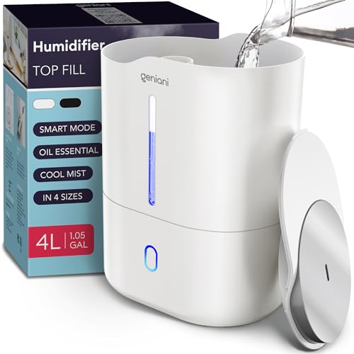 GENIANI Smart Humidifier for Bedroom Large Room, Top Fill Cool Mist