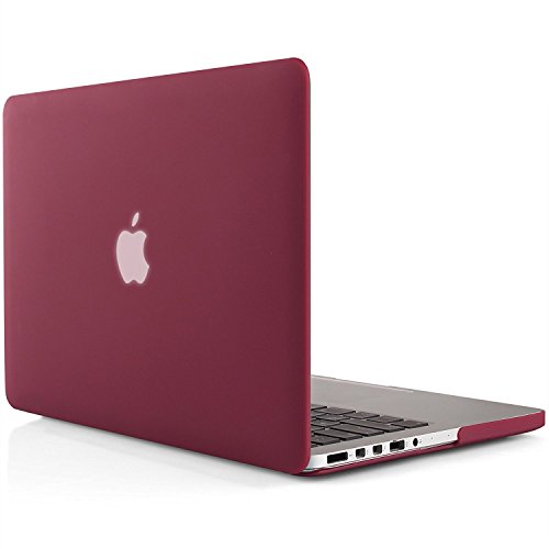 iDOO Matte Rubber Coated Soft Touch Plastic Hard Case for MacBook Pro 13 inch Retina without CD Drive Model A1425 and A1502 Burgundy