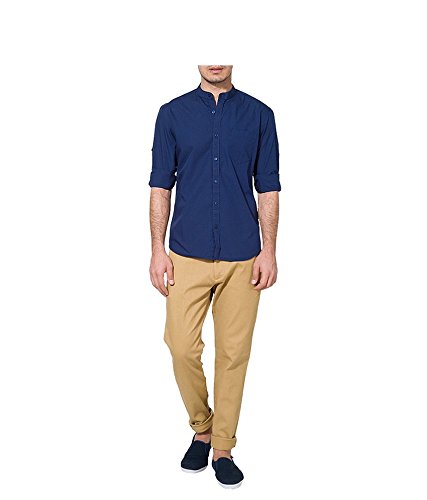 urbano fashion men's blue solid casual shirt