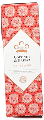 Nubian Heritage Coconut & Papaya Bubble Bath Bomb, 6 Count