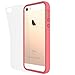 iPhone SE Case, RhinoShield [CrashGuard] 11 ft Shock Absorption Ultra Thin Bumper with & FREE Back Transparent Skin. Slim Heavy Duty Protection. Also for iPhone 5 / 5s - Coral Pink