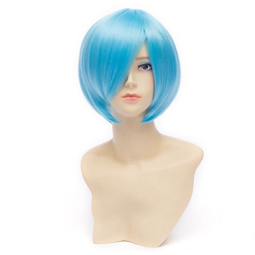 Paixpays new EVA REI AYANAMI Short Straight Light Blue Anime Hair Cosplay Wig