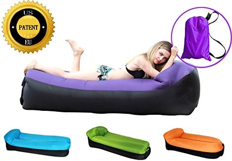 Leiniao Inflatable Lounger, Air Lounger Hangout Sofa 2018, Inflate by Hand , Perfect for Travelling, Camping, Pool and Muzic Festival (Purple/Black)