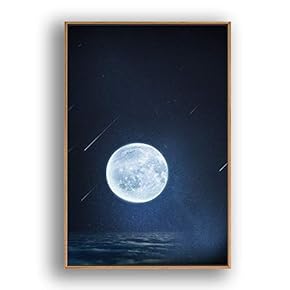Framed Canvas Wall Art for Living Room, Bedroom Moon with Bright Canvas Prints for Modern Home Decoration Ready to Hang - 16"x24" inches